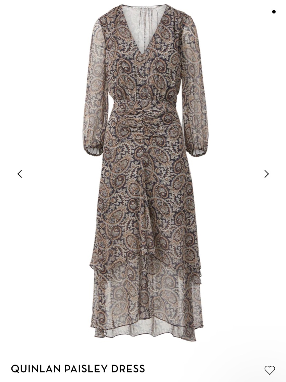 Veronica Beard Quinlan Paisley Dress – Brown Paisley V-Neck Midi